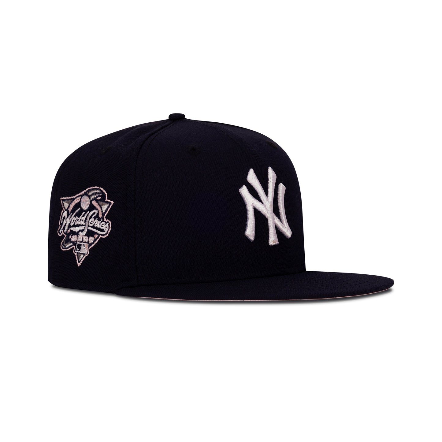 New Era New York Yankees Fitted Pink Bottom "Navy White" (2000 World Series Embroidery)