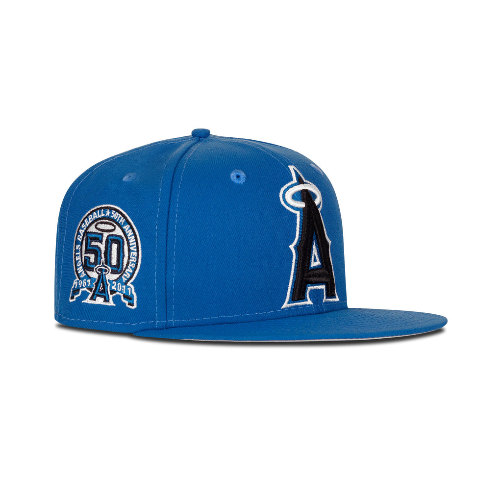 New Era L.A. Anaheim Angels Fitted Dark Grey Bottom "Palette Blue Black" (50th Anniversary Embroidery)