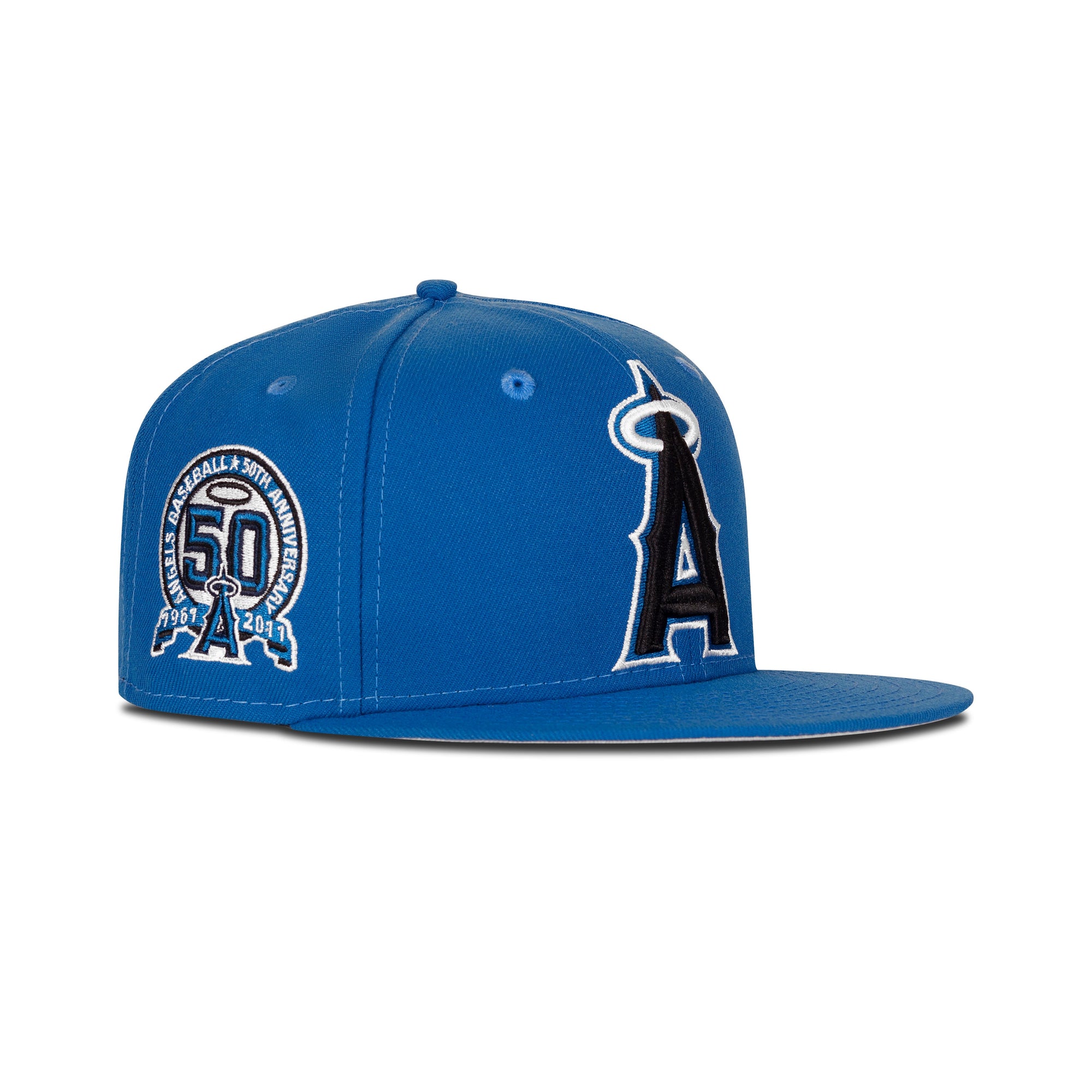 New Era L.A. Anaheim Angels Fitted Dark Grey Bottom "Palette Blue Black" (50th Anniversary Embroidery)