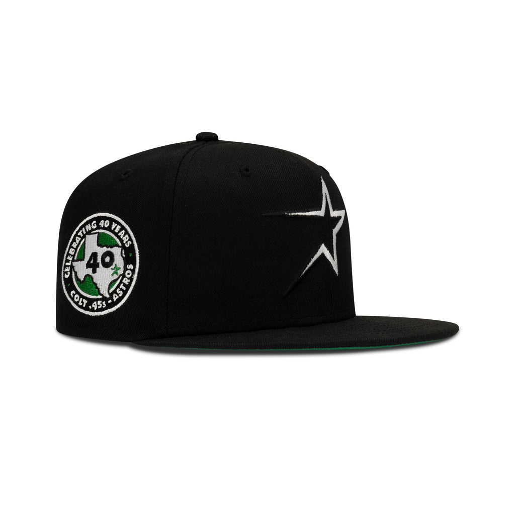 New Era Houston Astros Fitted Green Bottom "Black White" (40th Anniversary Embroidery)