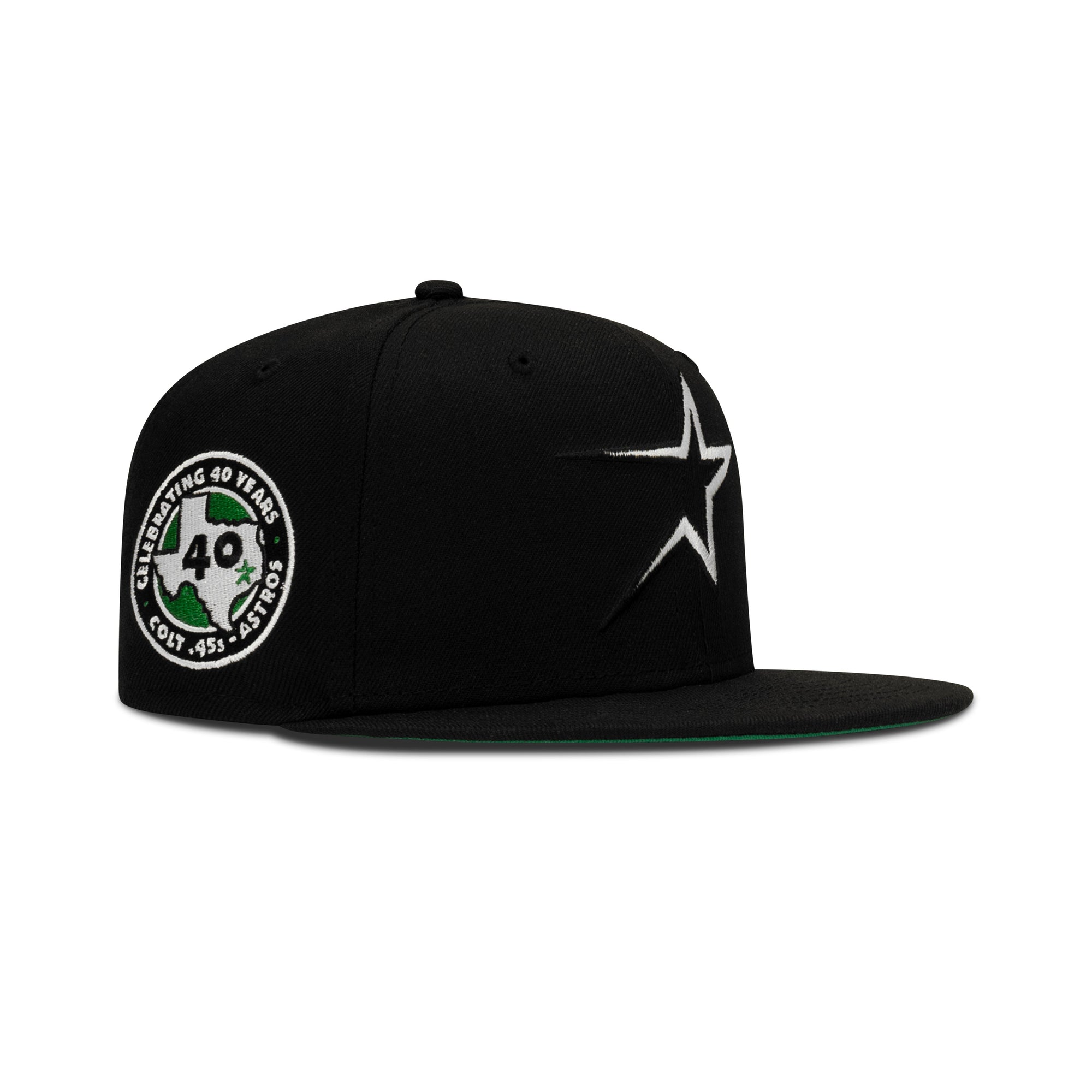 New Era Houston Astros Fitted Green Bottom "Black White" (40th Anniversary Embroidery)