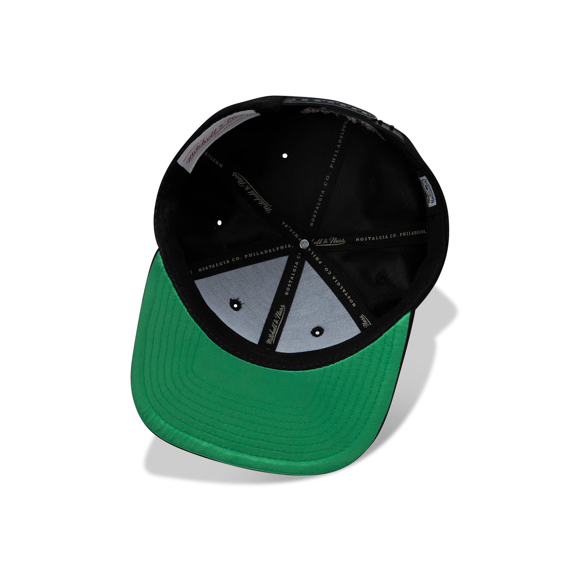 Mitchell & Ness Houston Astros Sweet Suede Snapback Green Satin Bottom "Black"