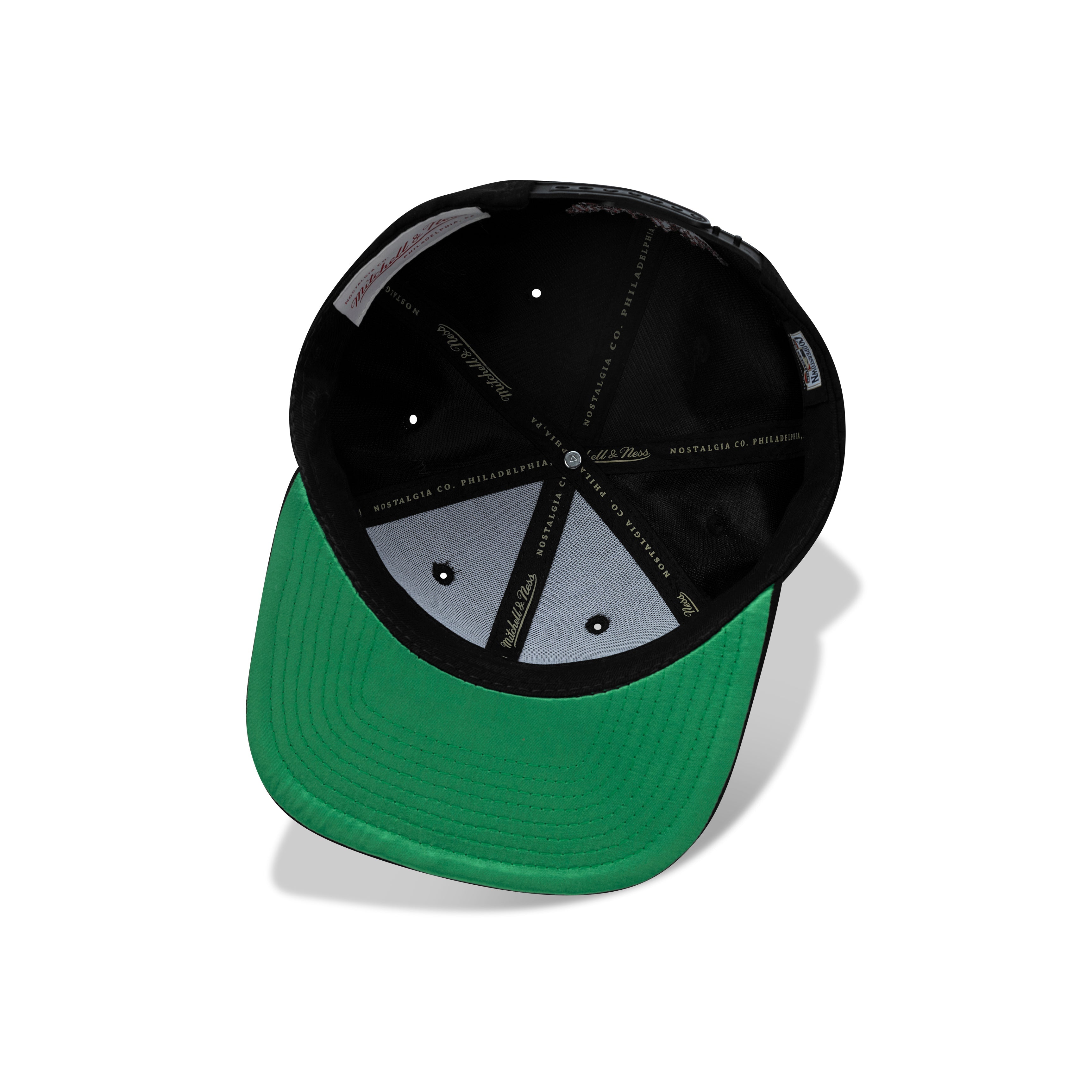 Mitchell & Ness Houston Astros Sweet Suede Snapback Green Satin Bottom "Black"
