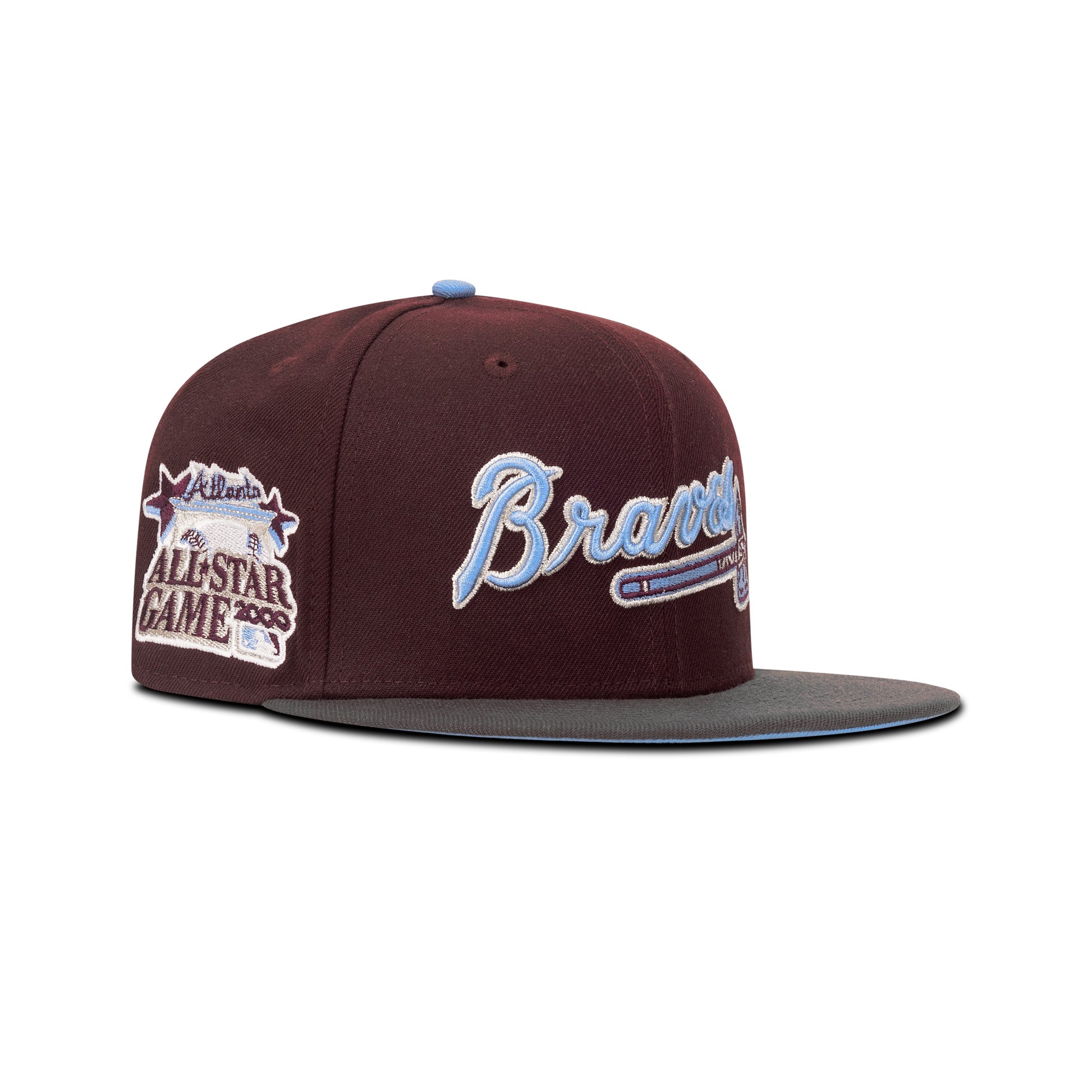 New Era Atlanta Braves Fitted Sky Bottom "Burgundy Sky" (2000 All Star Game Embroidery)