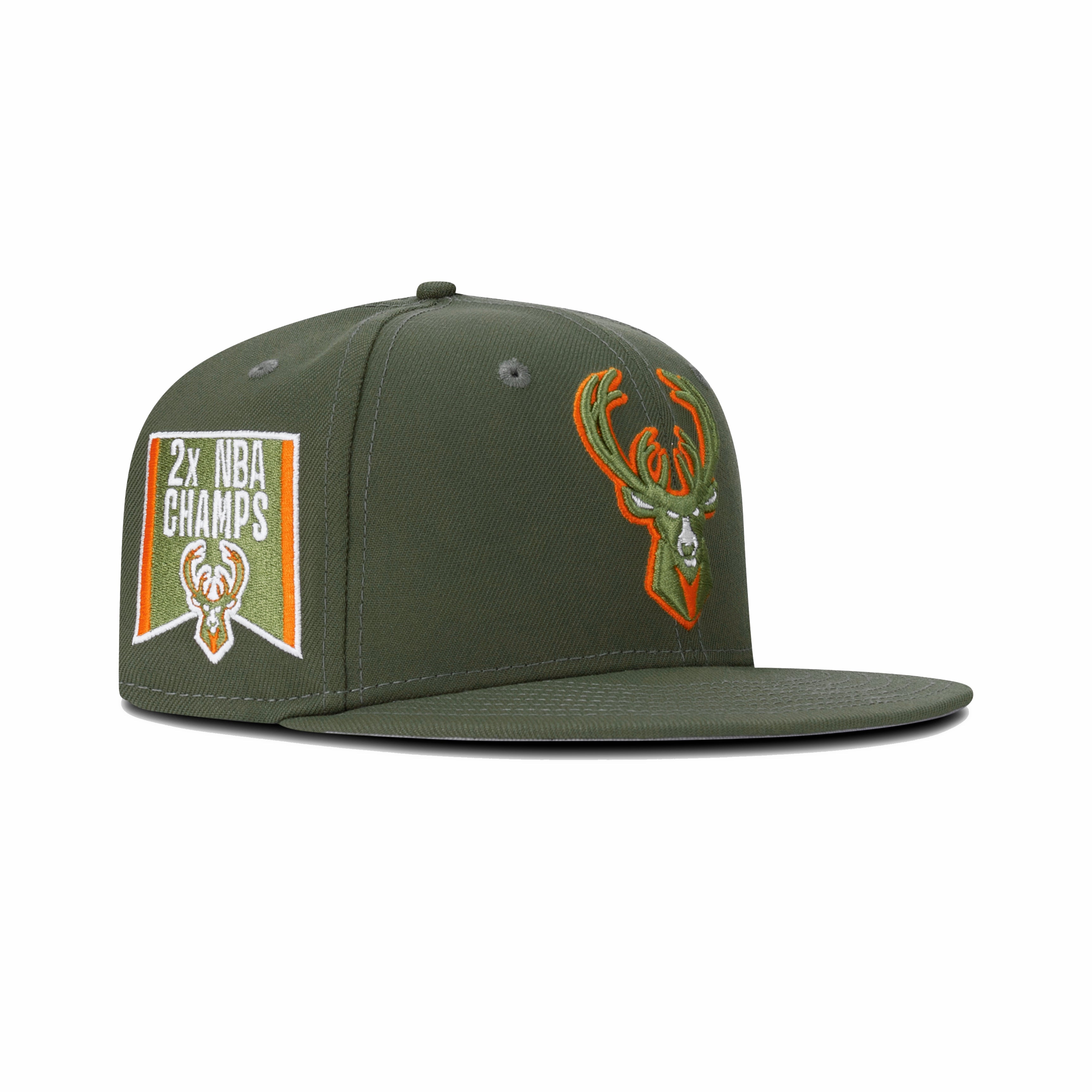 New Era Bucks Fitted Olive Orange Dome Peace