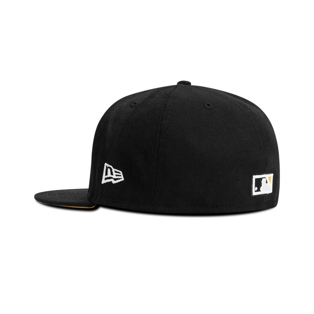 New Era Los Angeles Dodgers Fitted Yellow Bottom "Black White" (100th Anniversary Embroidery)
