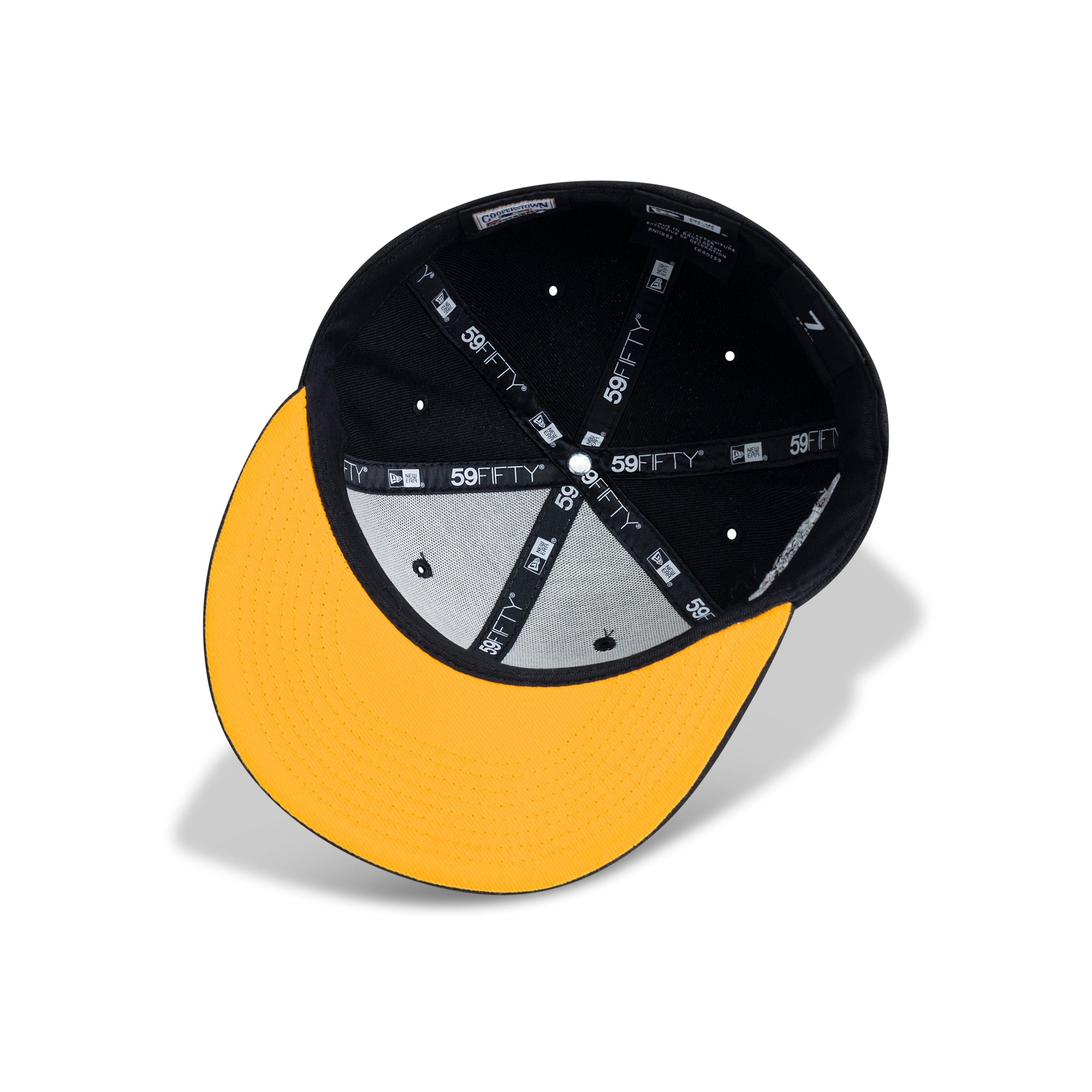 New Era Los Angeles Dodgers Fitted Yellow Bottom "Black White" (100th Anniversary Embroidery)