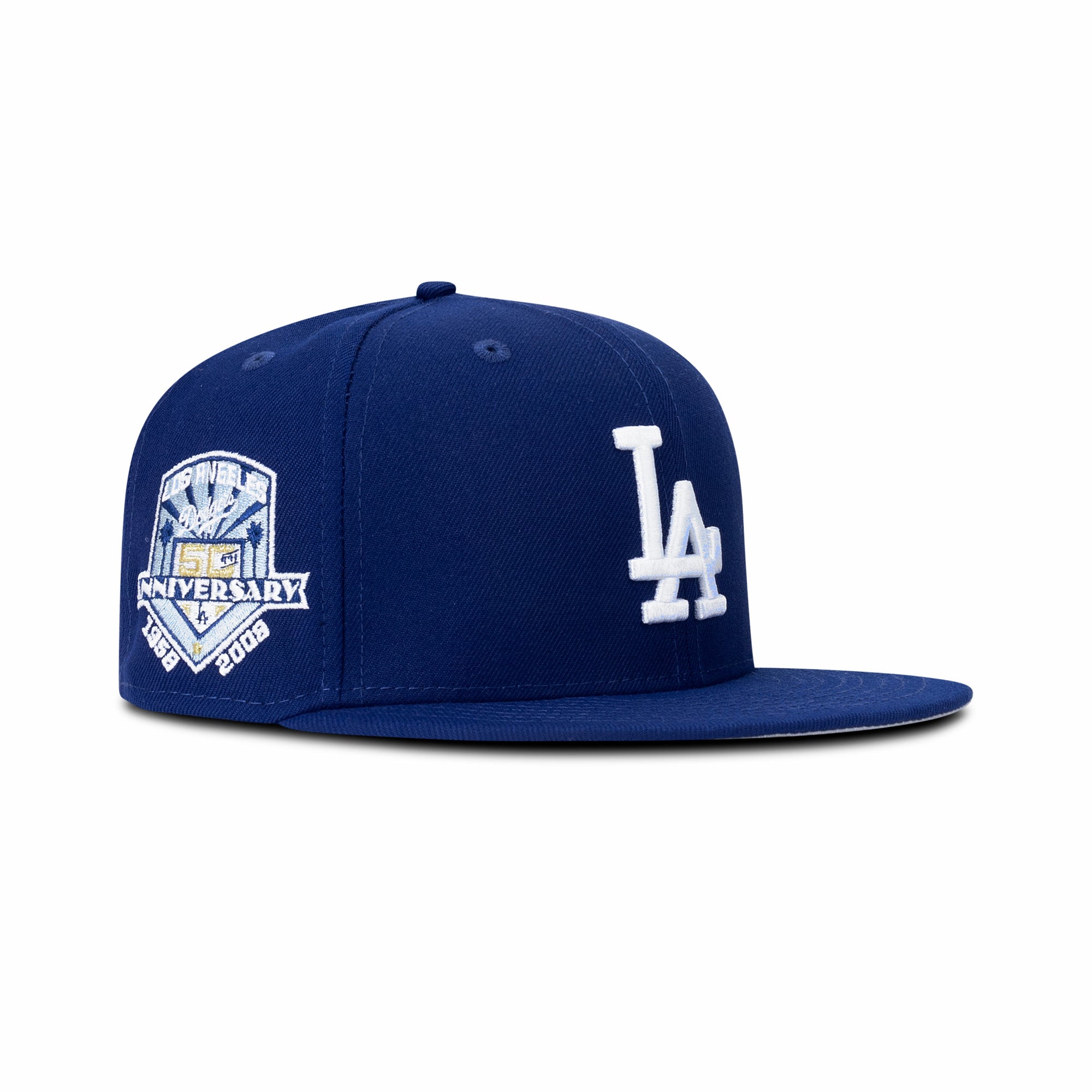 New Era Los Angeles Dodgers Fitted Grey Bottom "Royal White" (50th Anniversary Embroidery)