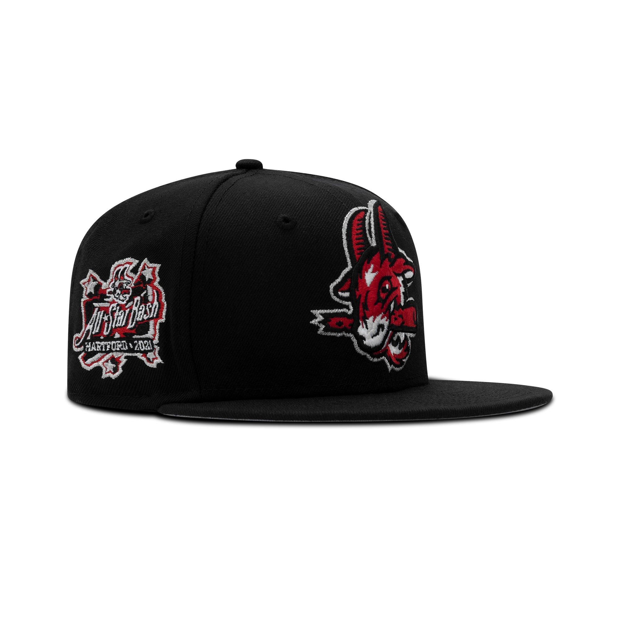 New Era Hartford Yard Goats Fitted Grey Bottom "Black Red" (Hartford 2021 All Star Bash Embroidery)