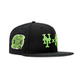 New Era NYY X NYM Fitted Lime Green Bottom "Black Lime" (2000 Subway Series Embroidery)