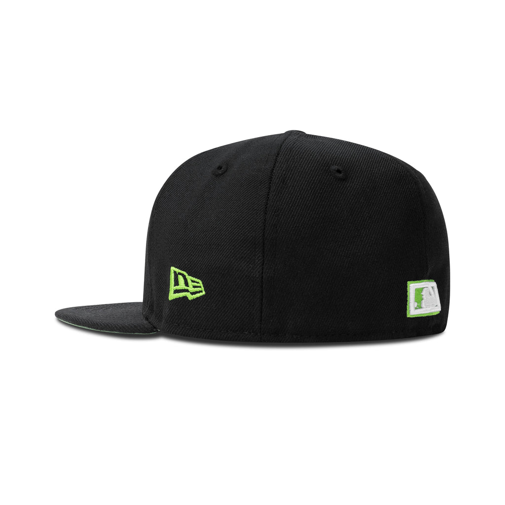 New Era NYY X NYM Fitted Lime Green Bottom "Black Lime" (2000 Subway Series Embroidery)