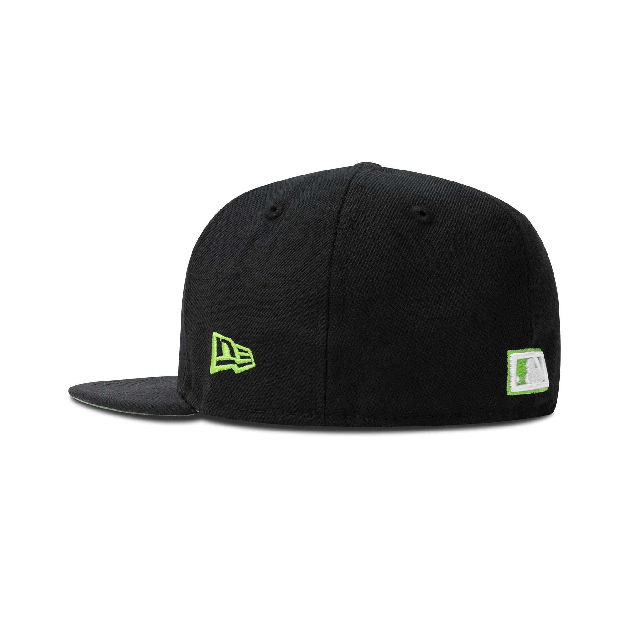 New Era NYY X NYM Fitted Lime Green Bottom "Black Lime" (2000 Subway Series Embroidery)