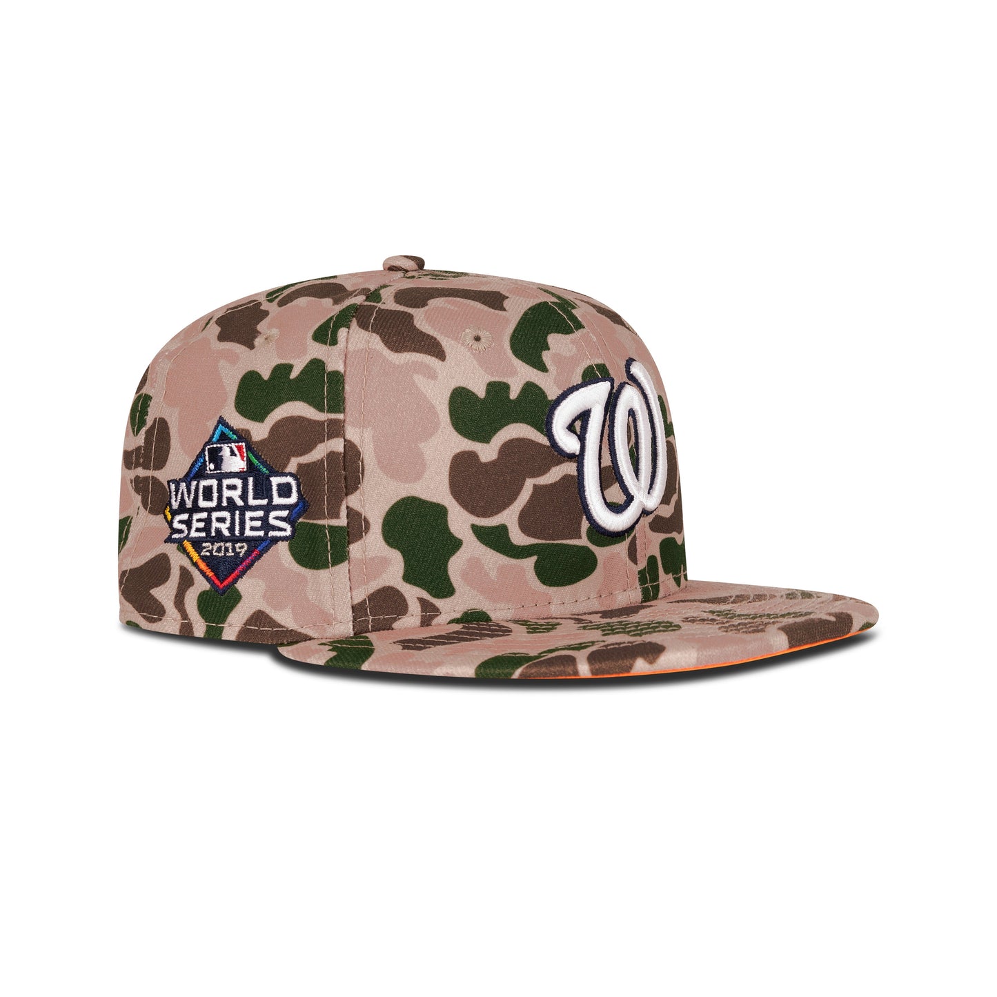 New Era Washington Nationals Fitted Orange Bottom "Duck Camo White" (2019 World Series Embroidery)