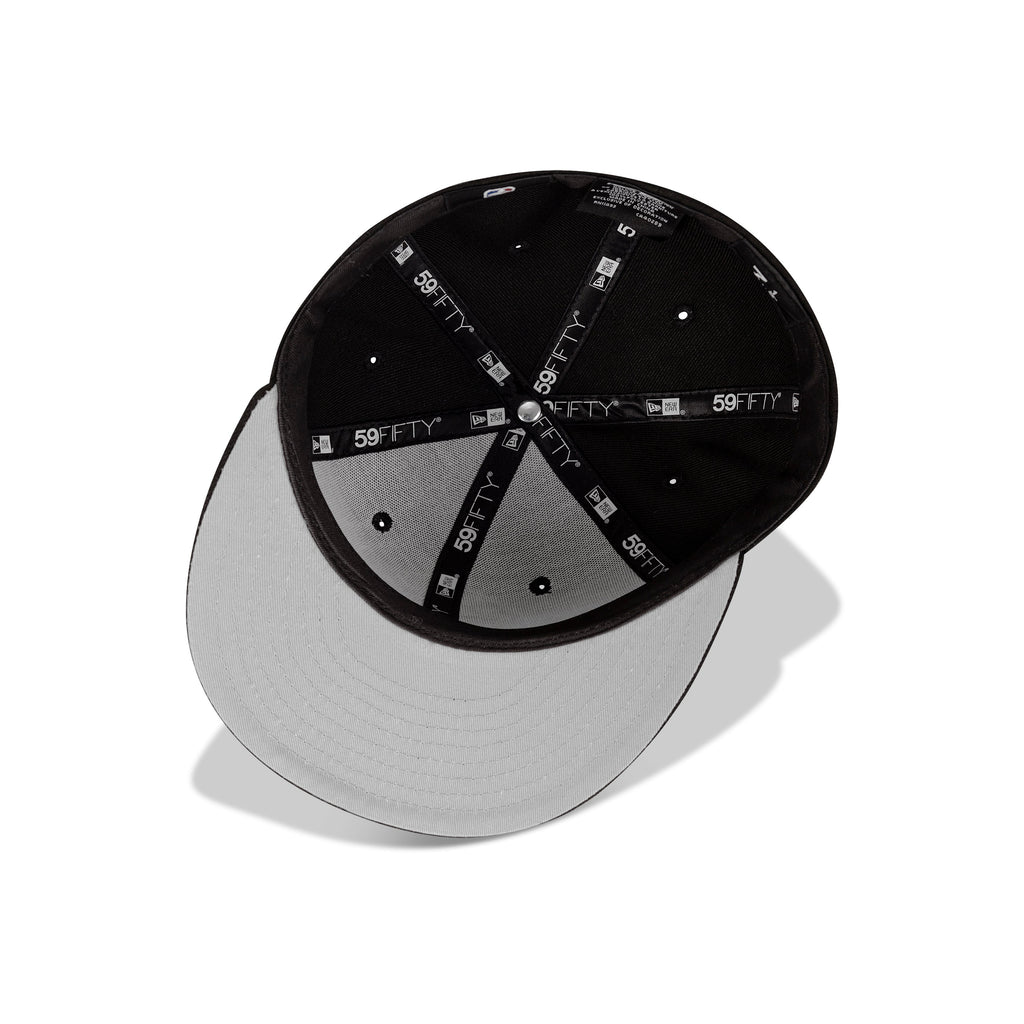 New Era  Brooklyn Nets Fitted Grey Bottom "Black White"