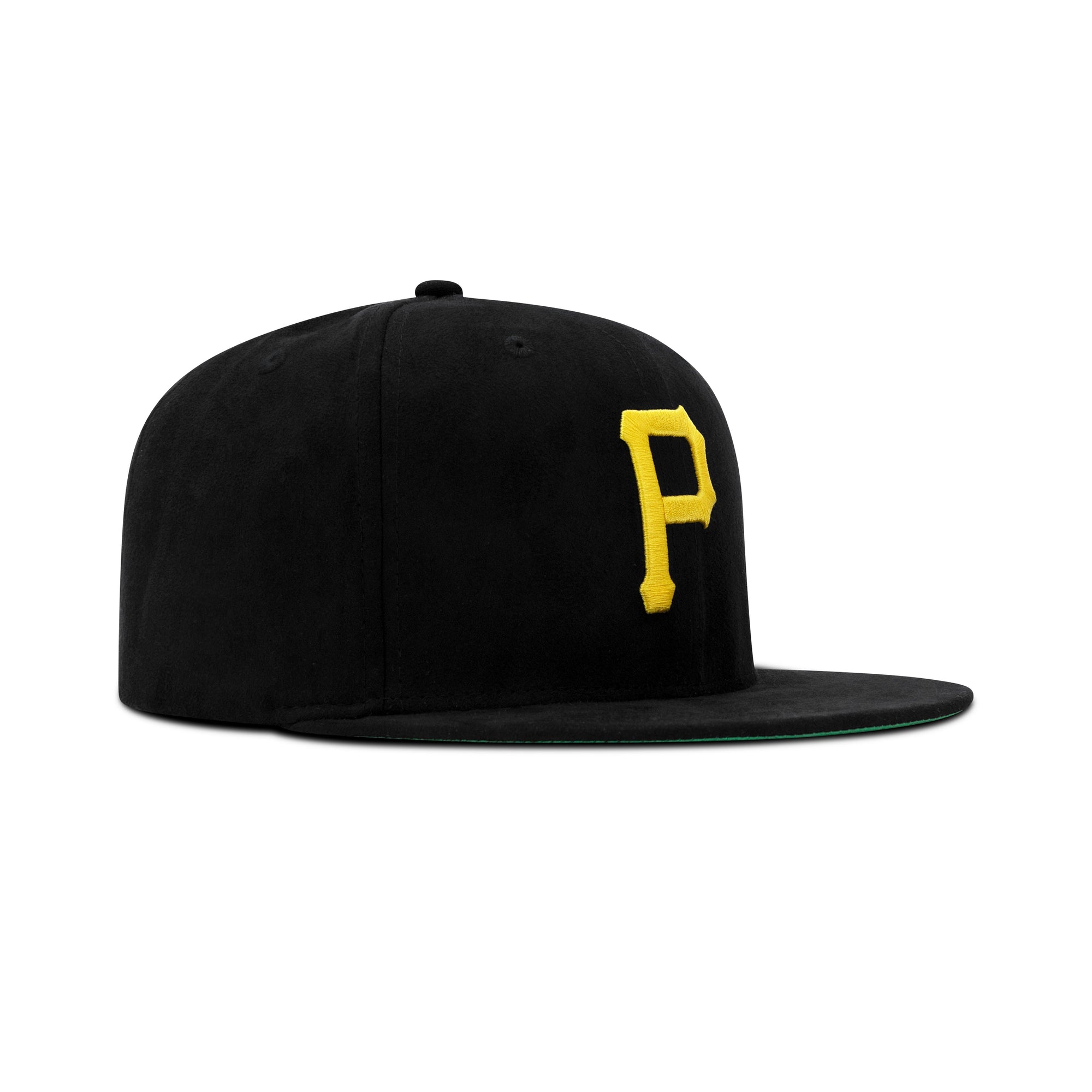 Mitchell & Ness Pittsburgh Pirates Sweet Suede Snapback Green Satin Bottom "Black Yellow"