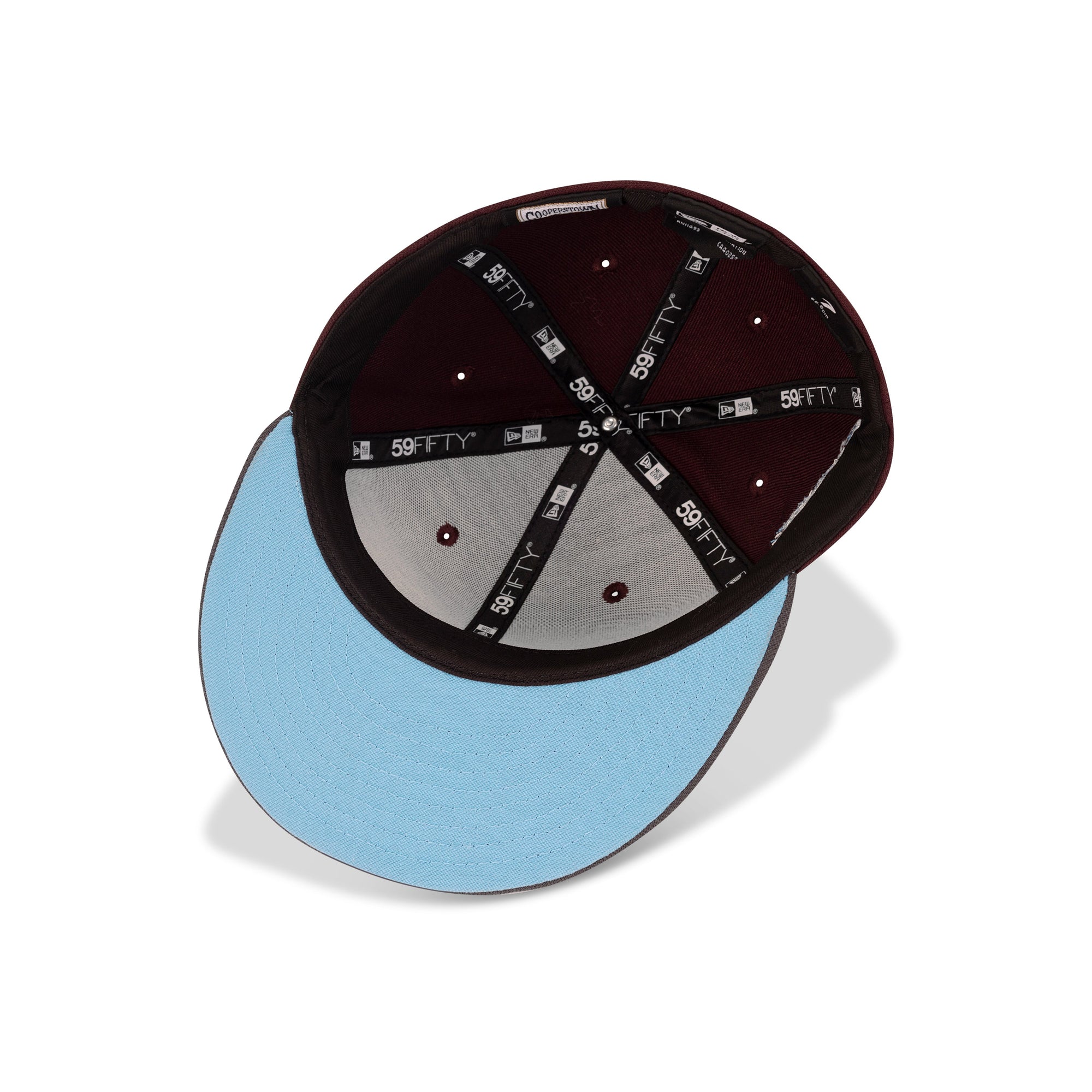 New Era Tampa Bay Rays Fitted Sky Bottom "Burgundy Sky" (25th Anniversary Patch Embroidery)