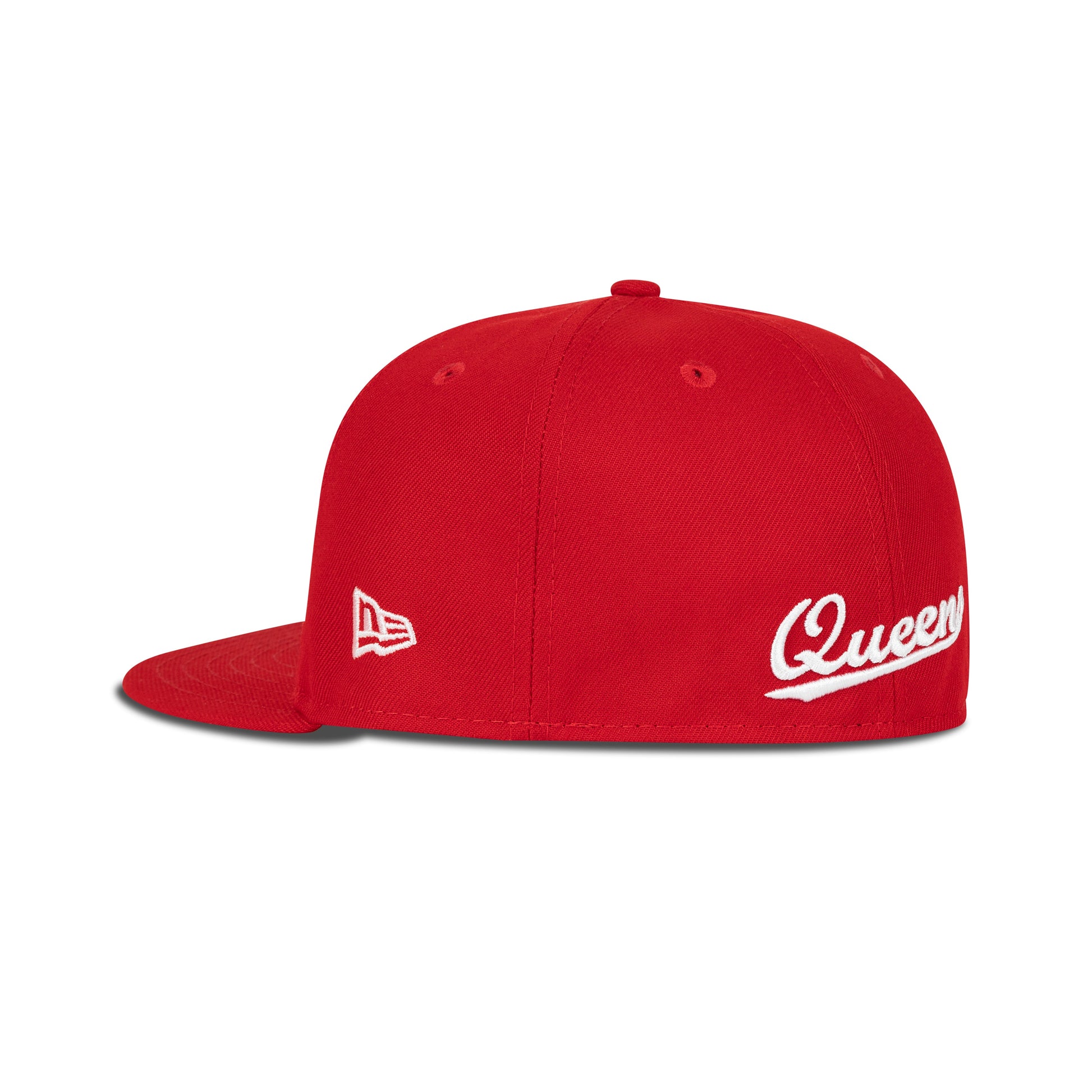 New Era Queens NY Fitted Pink Bottom "Red White"